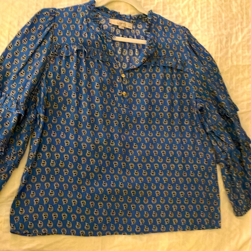 Paisley Top w Ruffle Collar